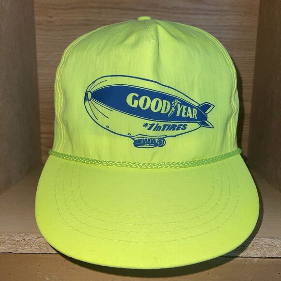 Vintage Goodyear Tires Blimp Snapback Hat Nylon RARE Cap - Picture 1 of 14